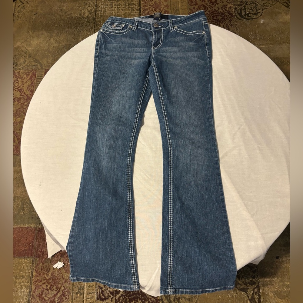 flare leg low waited jeans
